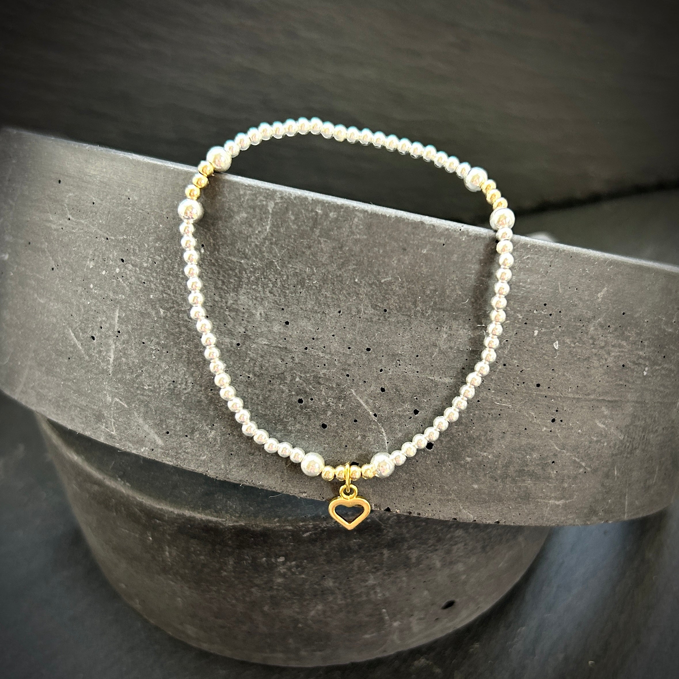 STERLNG SLVER STRETCH RNG 925 BEADED STACKNG SPARKLY CZ HEART ALL STERLNG SLVER STRETCH RNG 925 BEADED STACKNG SPARKLY CZ HEART ALL