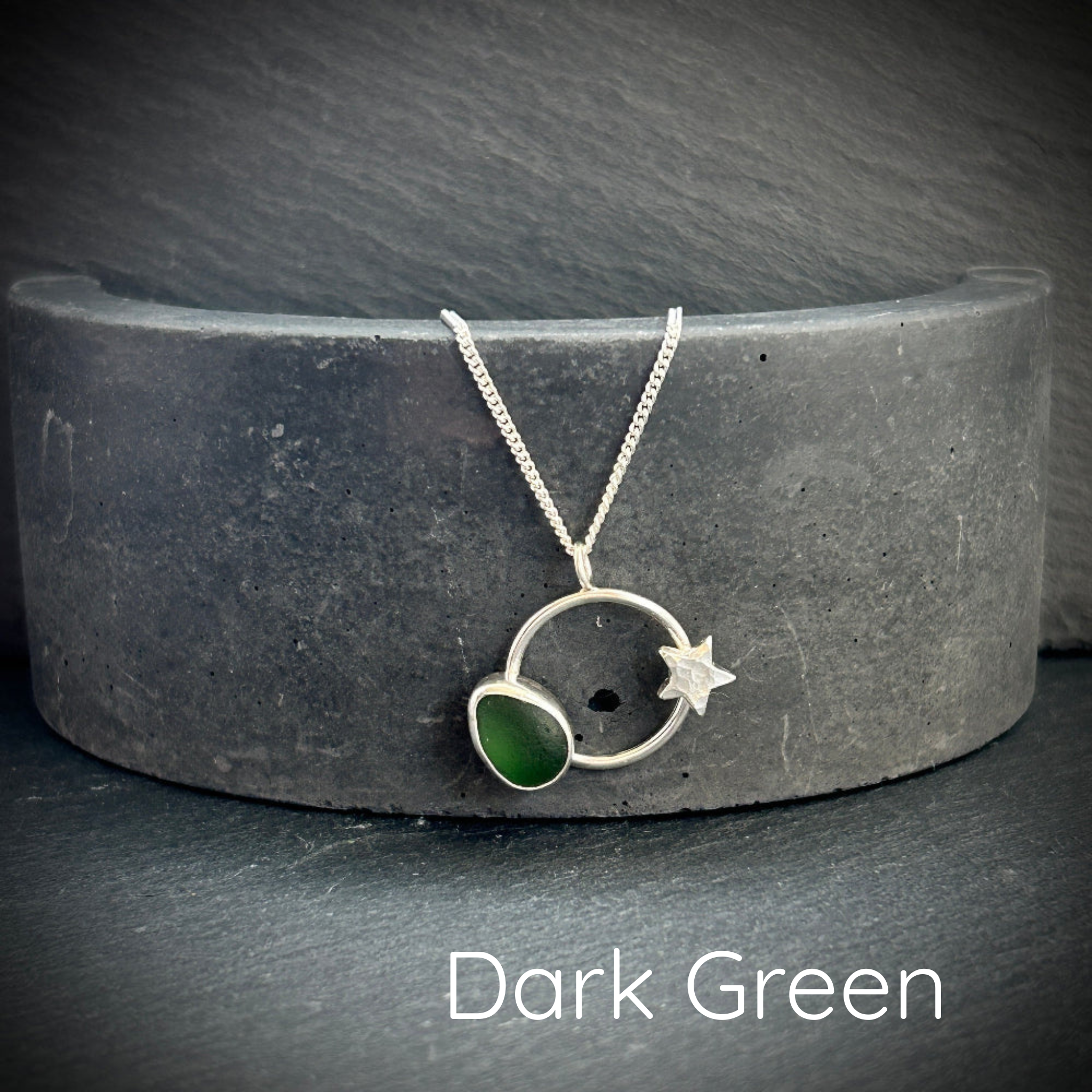 Seren Sterling Silver Star Sea Glass necklace