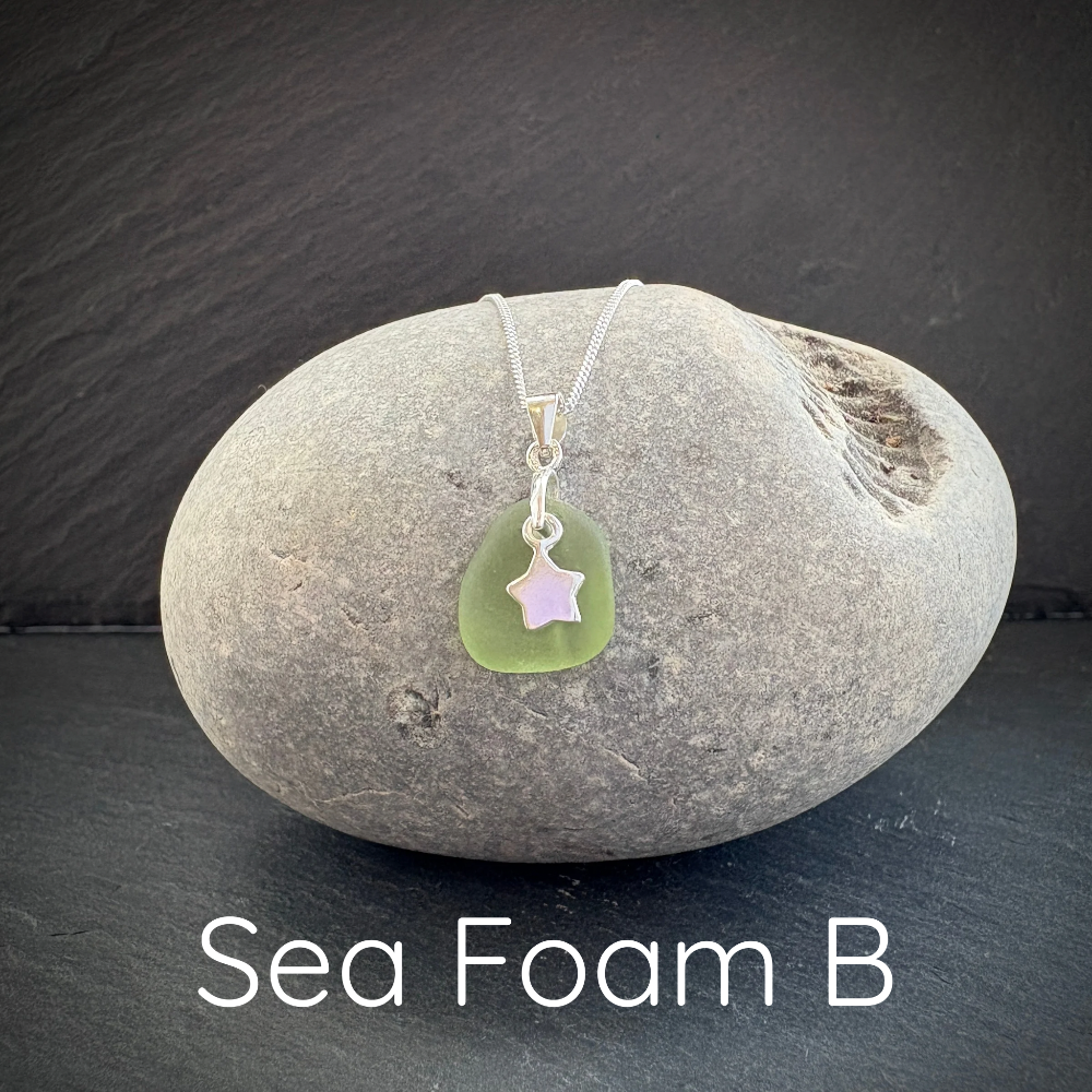Sea Glass Necklace with a star pendant 