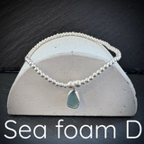 Sterling Silver Sea Glass stacking bracelet