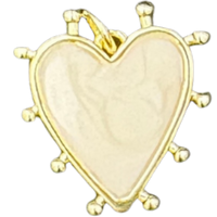 Charm Bar charm White spiked heart