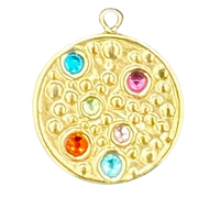 Charm Bar charm Multicoloured crystal circle pendant