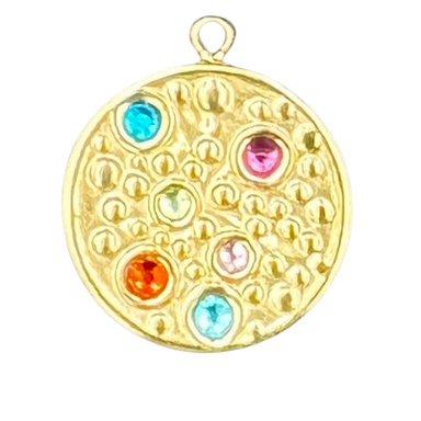 Charm Bar charm Multicoloured crystal circle pendant