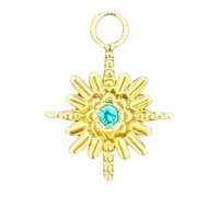 Charm Bar charm Turquoise Crystal star