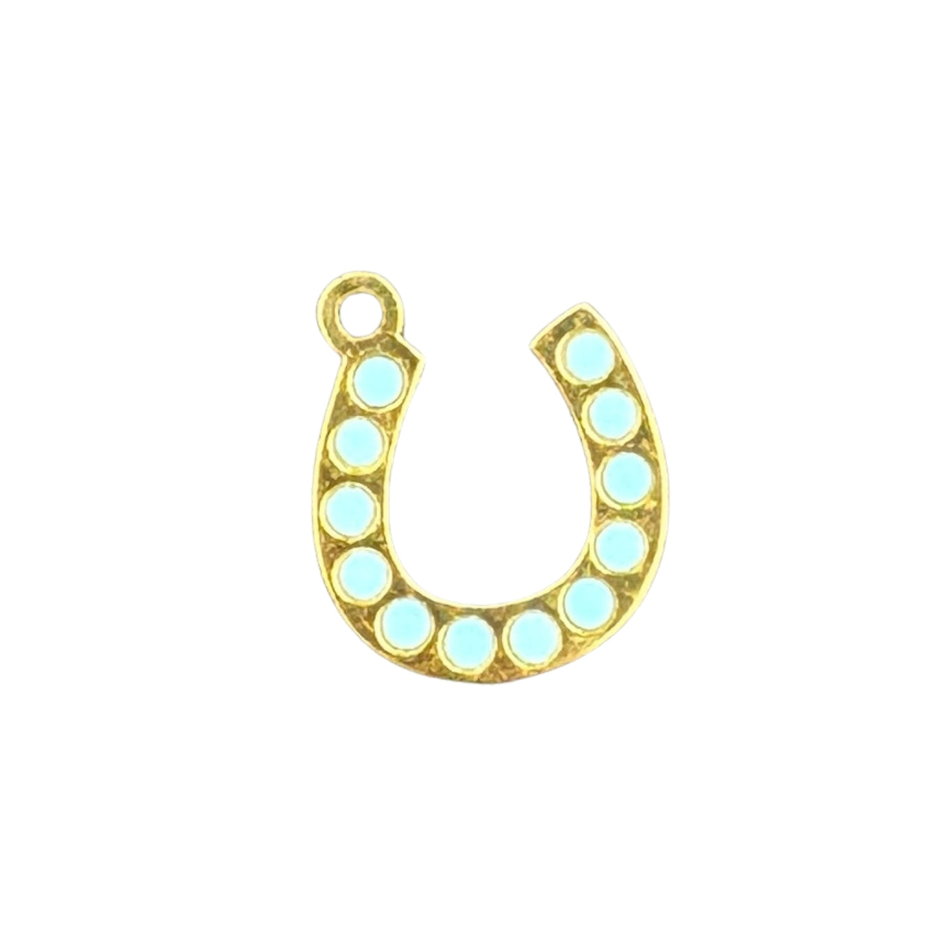 Turquoise studded horseshoe charm