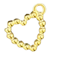 Beaded heart side charm