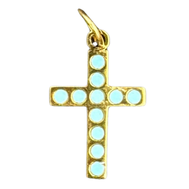 Turquoise studded cross