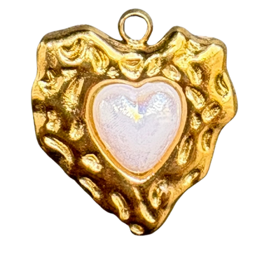 Charm Bar charm Pearl stud heart