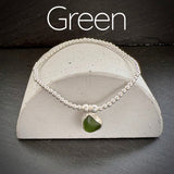 Sterling Silver Sea Glass stacking bracelet
