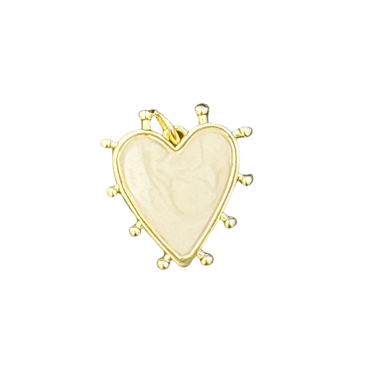 White spiked heart charm