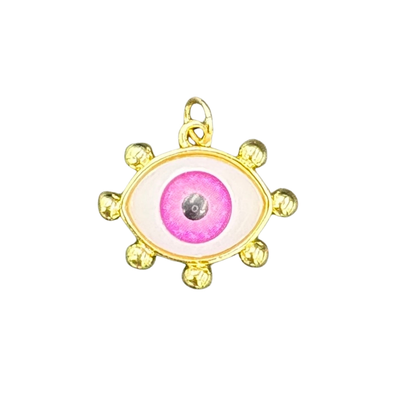 Pink evil eye charm