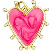 Charm Bar charm Pink spiked heart