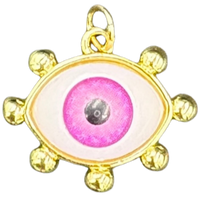 Charm Bar charm Pink evil eye charm