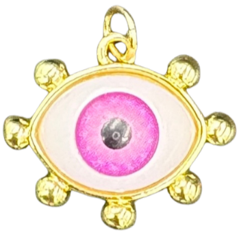 Charm Bar charm Pink evil eye charm