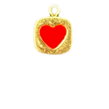 Red heart square charm