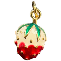 Charm Bar charm Red and white strawberry