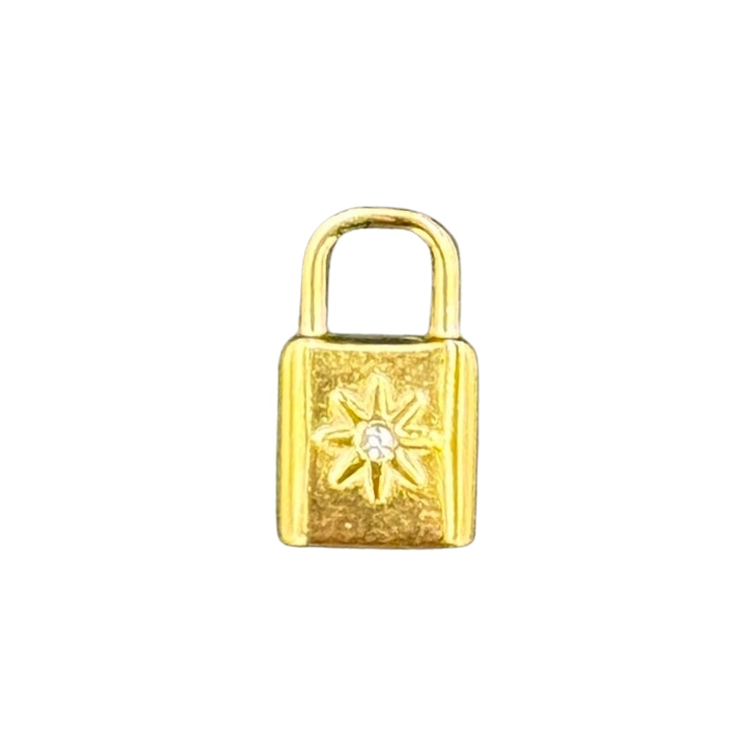 Crystal star padlock charm