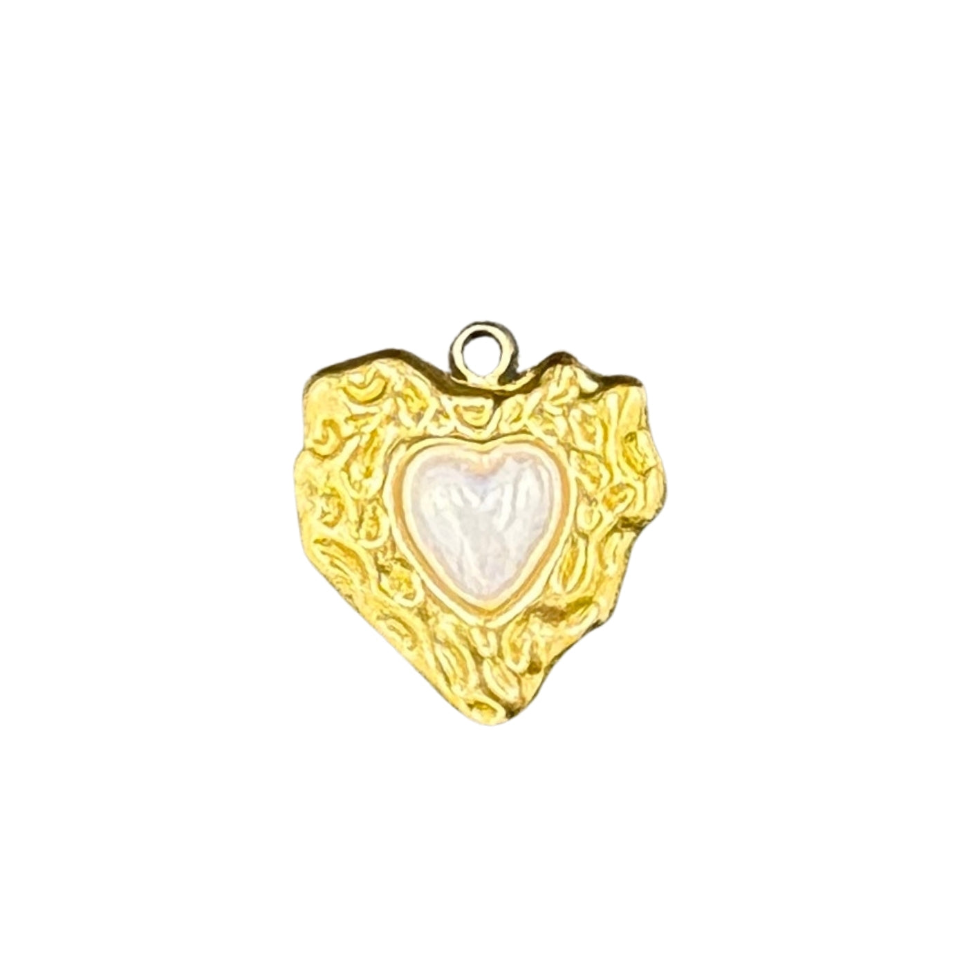 Pearl stud heart charm