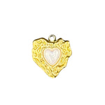 Pearl stud heart charm