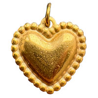 Charm Bar large Solid Beaded heart charm