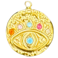 Charm Bar charm Evil eye circle pendant