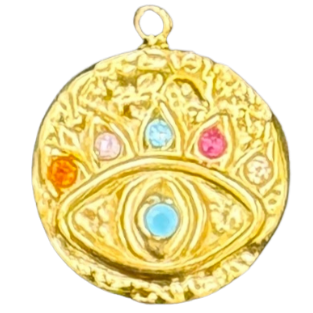 Charm Bar charm Evil eye circle pendant