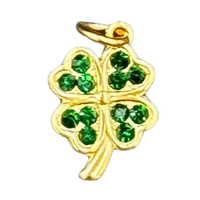 Green crystal four leaf clover