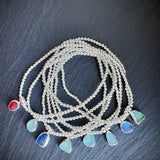 Sterling Silver Sea Glass stacking bracelet