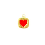 Red heart square charm