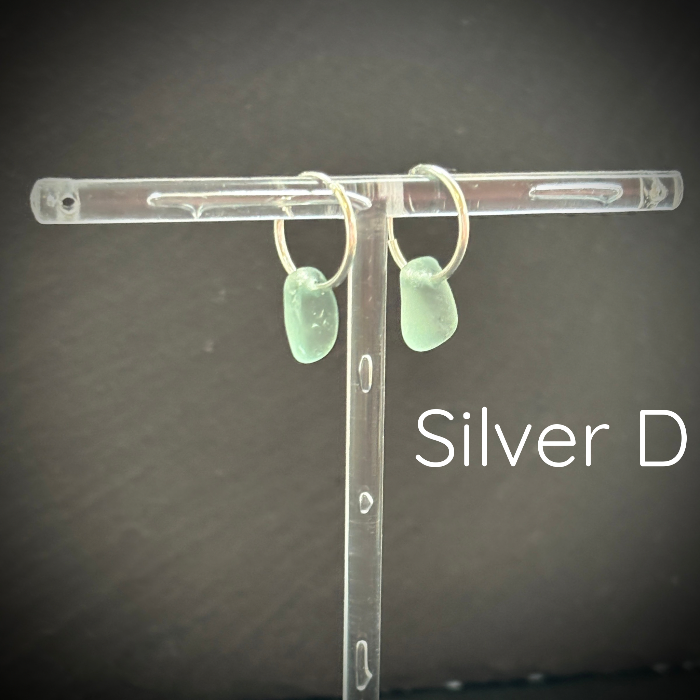 Sterling Silver Sea Glass hoop earrings