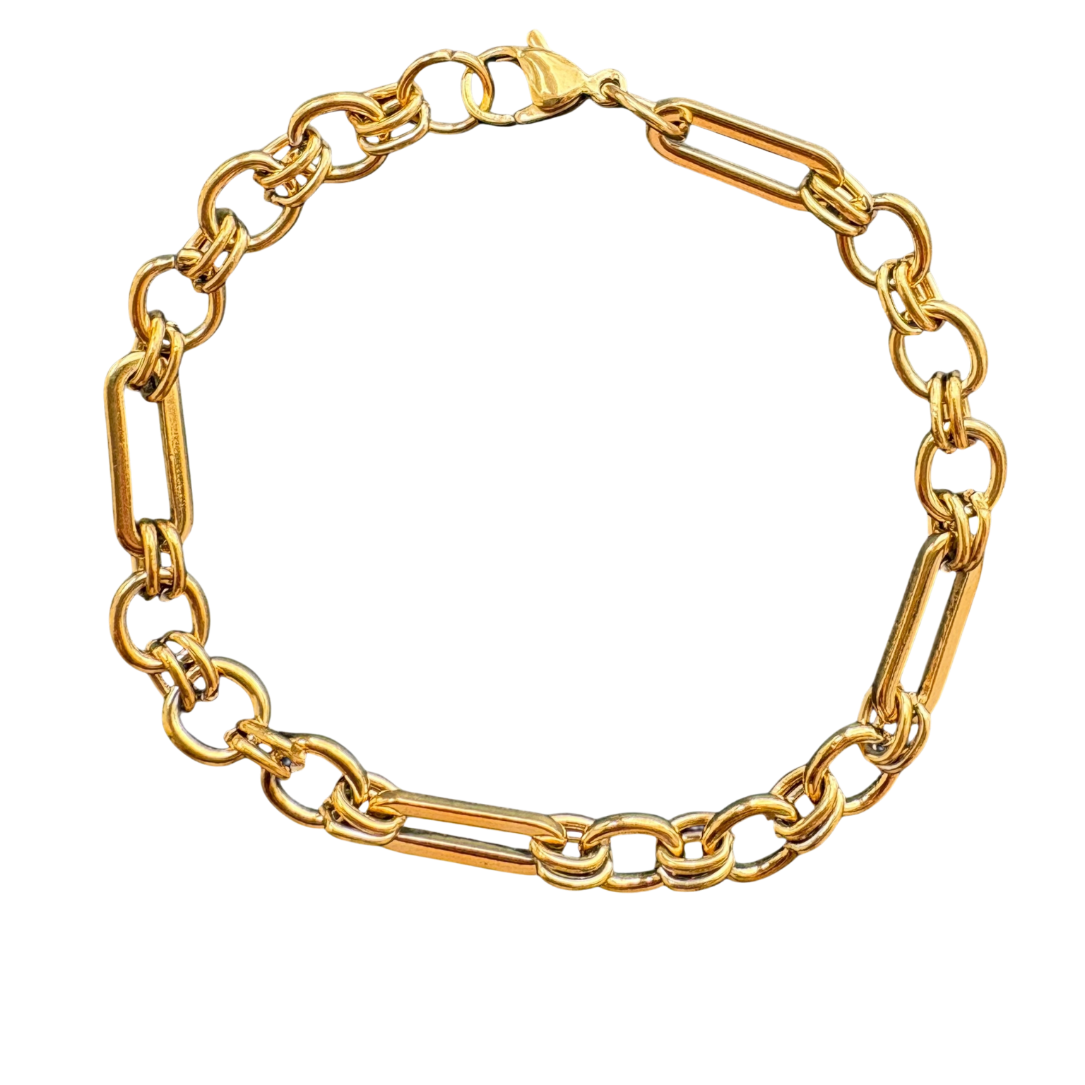 3 + 1 link bracelet 7" Gold
