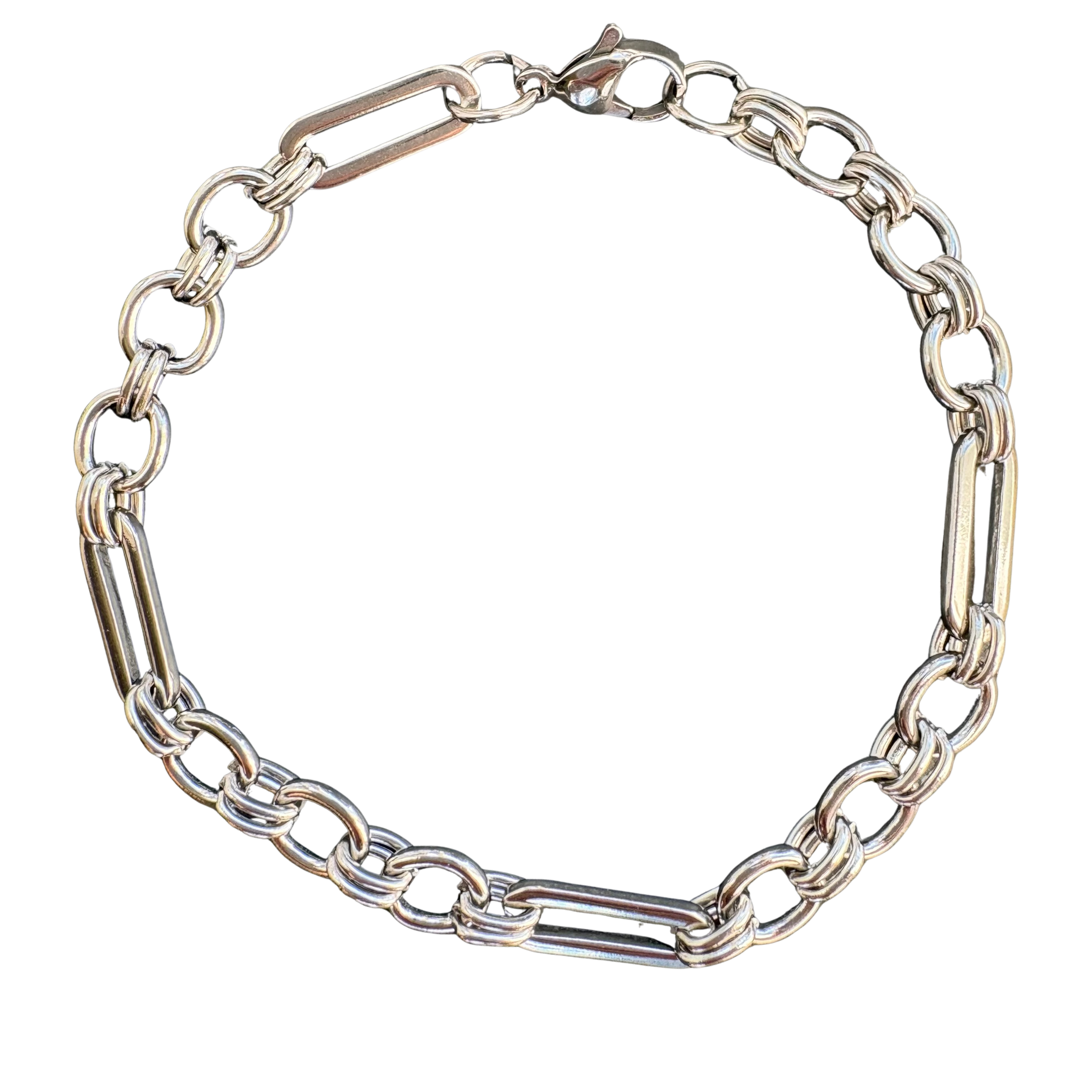 3 + 1 link bracelet 7" Silver