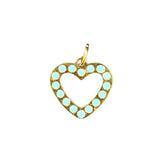 Turquoise studded heart charm