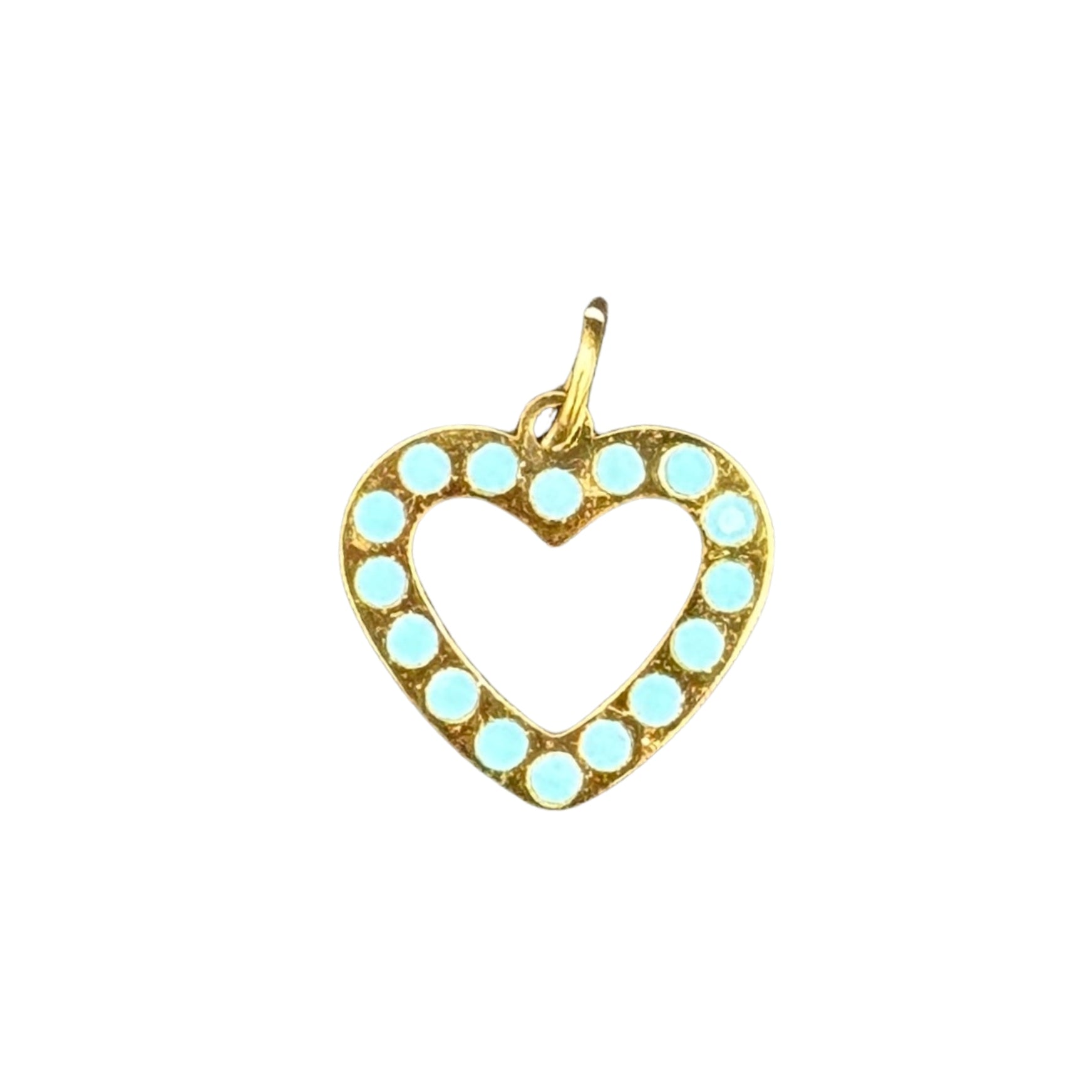 Turquoise studded heart charm