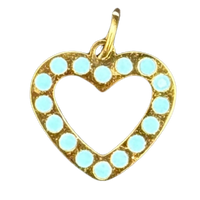 Charm Bar charm Turquoise studded heart