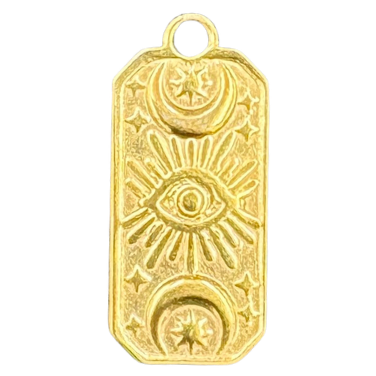 Double sided evil eye pendant