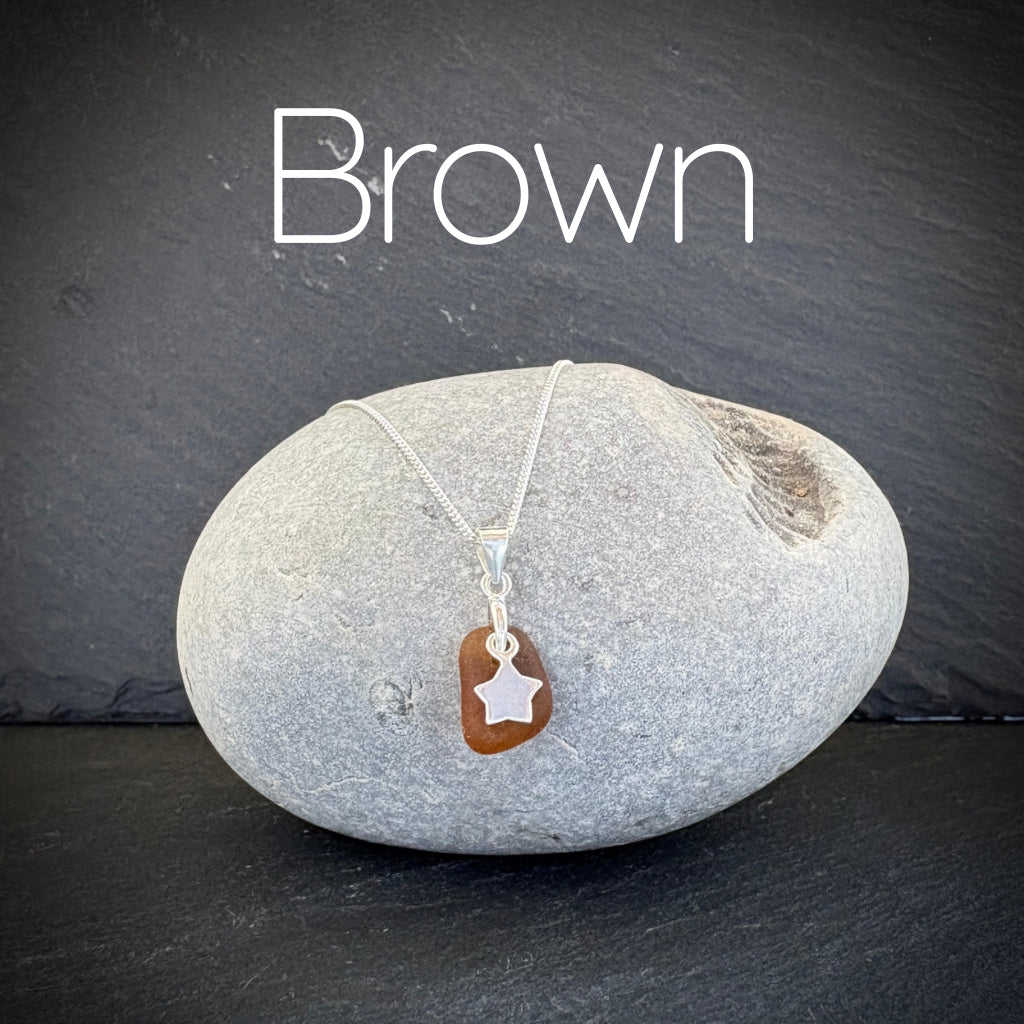 Small Sea Glass necklace with star charm
