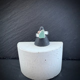 Turquoise Sea Glass adjustable Sterling Silver ring