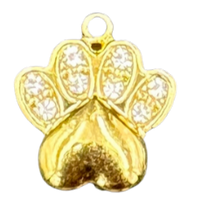 Crystal studded paw print