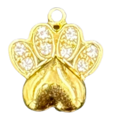 Crystal studded paw print
