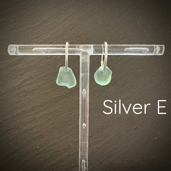 Sterling Silver Sea Glass hoop earrings