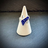 Dark blue Sea pottery adjustable ring