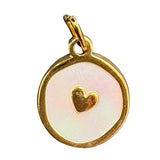Charm Bar pearlised disc with heart