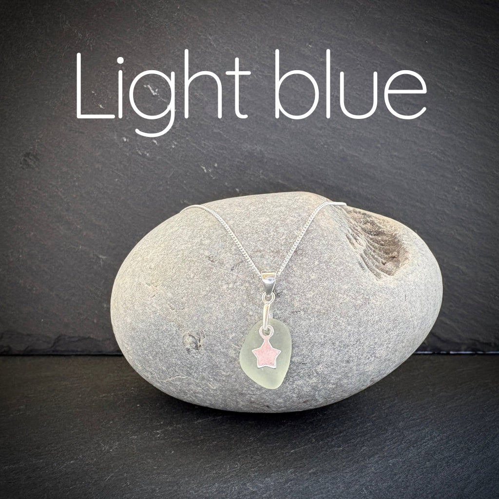 Small Sea Glass necklace with star charm