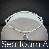 Sterling Silver Sea Glass stacking bracelet
