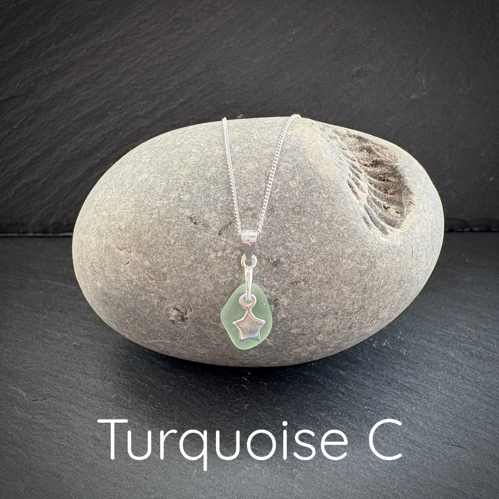 Sea Glass Necklace with a star pendant 
