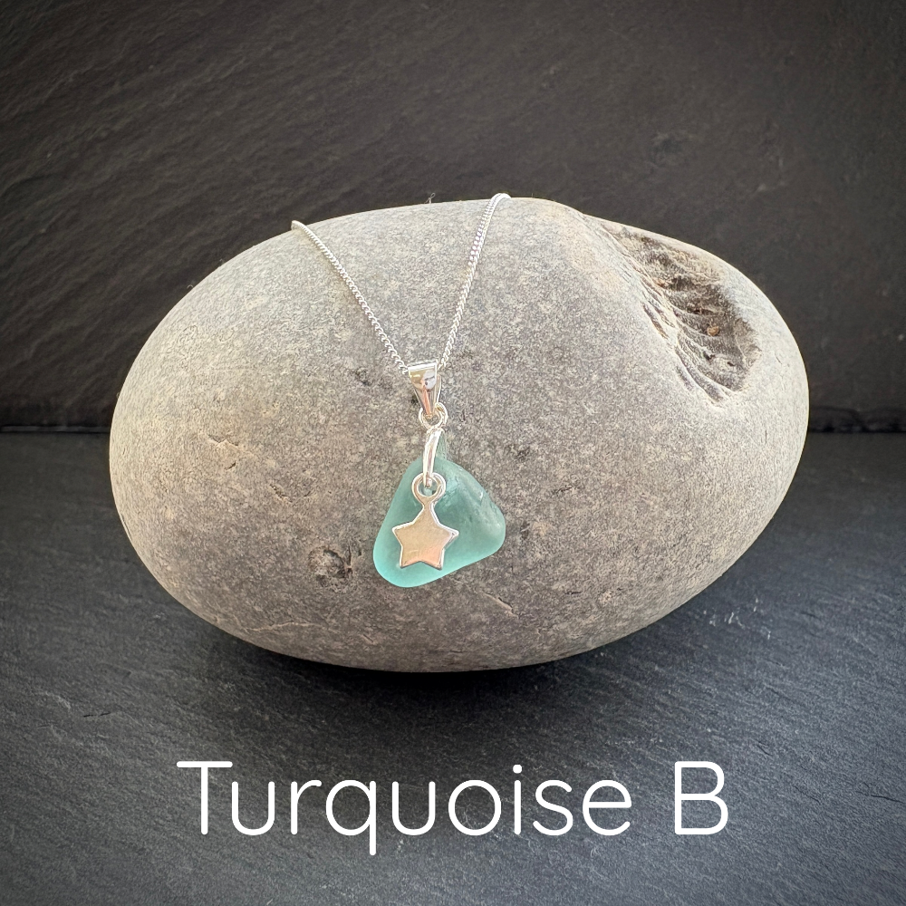 Sea Glass Necklace with a star pendant 