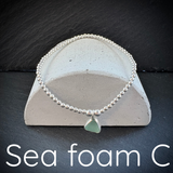 Sterling Silver Sea Glass stacking bracelet