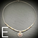 Sterling silver Aurora opal heart necklace