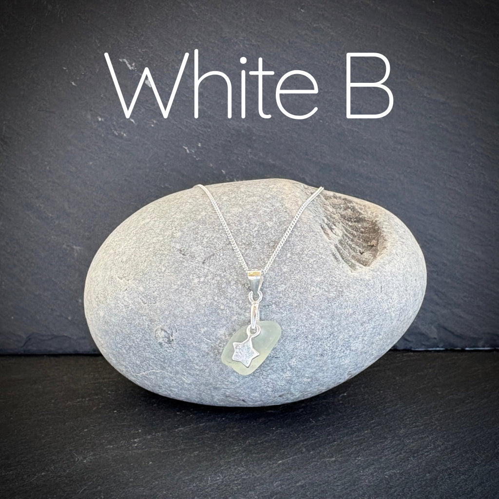 Small Sea Glass necklace with star charm